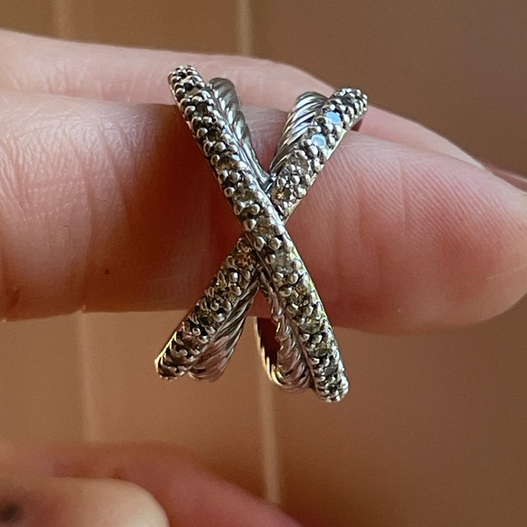 DAVID YURMAN Diamond Crossover Cable X Ring - Picture 9 of 17